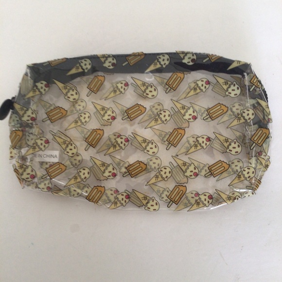 IPSY CLEAR ICE CREAM COSMETIC MAKEUP BAG NWOT - Picture 3 of 4